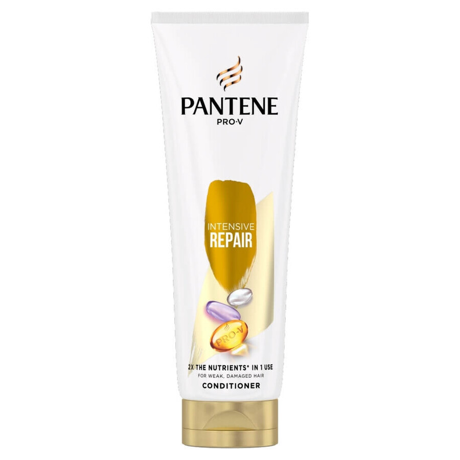 Pantene Intensive Repair Kit, șampon, 400 ml + balsam, 200 ml + ulei protector, 100 ml + fiole de păr, 3 x 15 ml + geantă de machiaj