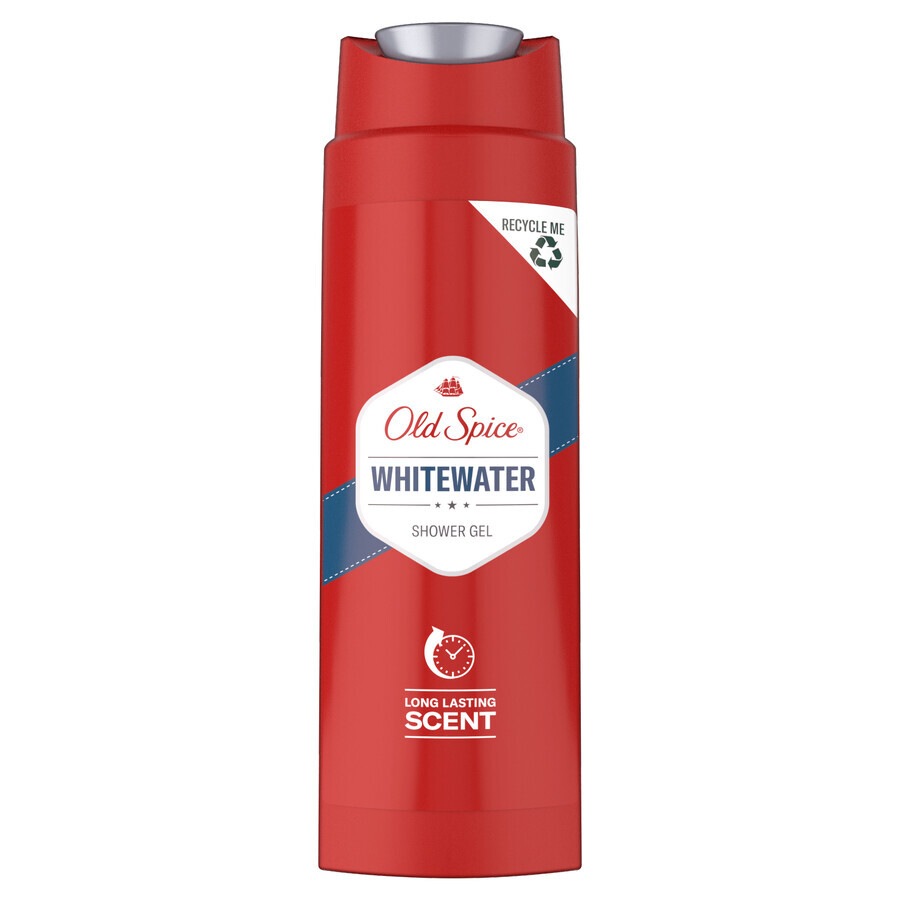 Set Gilette Mach 3, rasoio a 2 lame, 1 pezzo + cartuccia di ricambio, 1 pezzo + Old Spice Whitewater, lavaggio viso, capelli e corpo 3 in 1, 250 ml