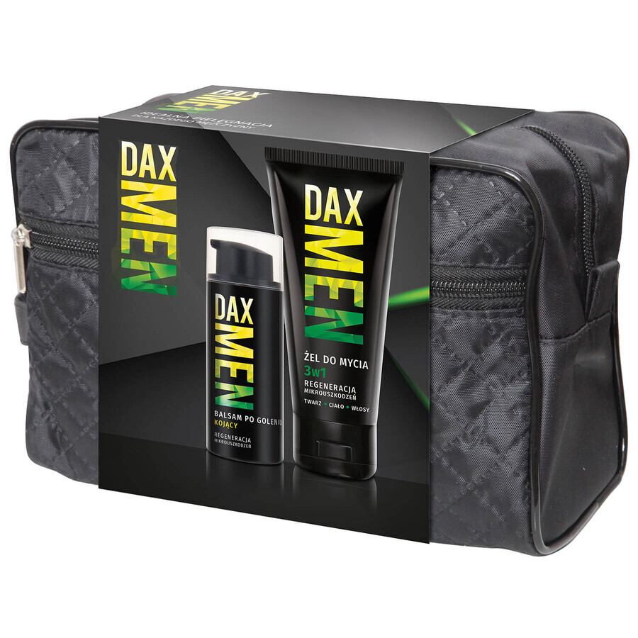 Set Dax Men, balsamo dopobarba lenitivo, 100 ml + gel detergente 3 in 1, 180 ml