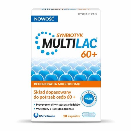 Multilac 60+ Synbiotic, 20 capsules