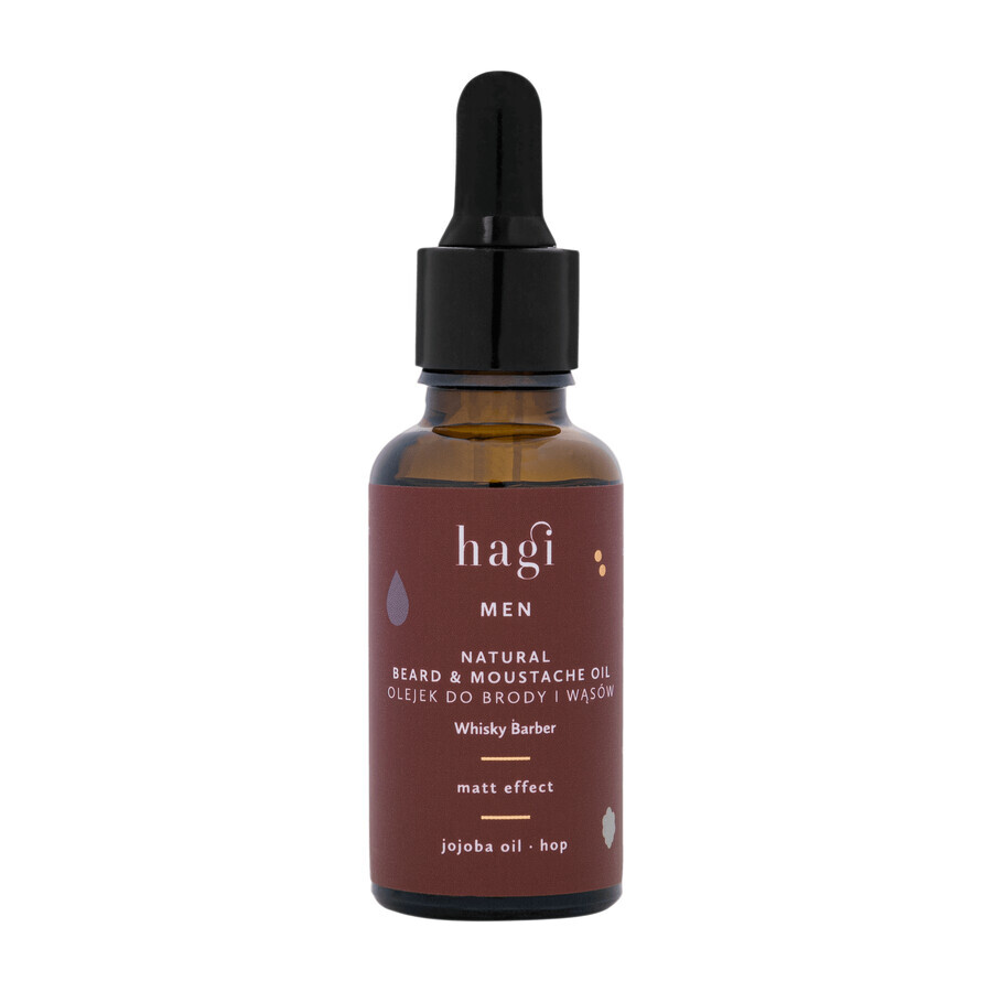 Hagi Men Whiskey Barber, aceite natural para barba y bigote, 30 ml