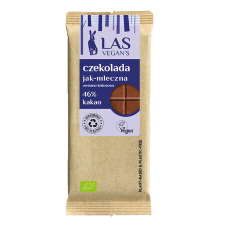 Las Vegan's Chocolat comme le lait, flocons d'avoine - noix de coco, 50 g