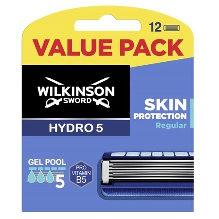 Wilkinson Sword Hydro 5, cartușe de schimb, Skin Protection Regular, 12 bucăți