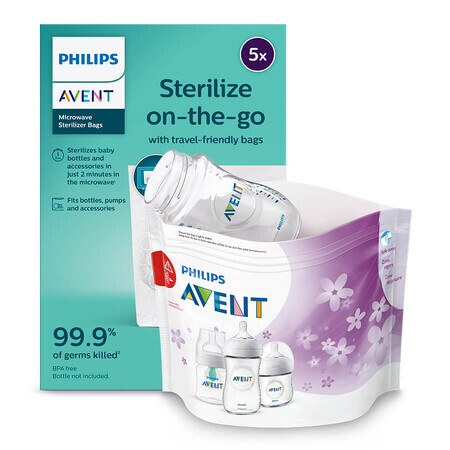 Avent, pungi pentru sterilizare la microunde, reutilizabile, SCF297/05, 5 bucăți