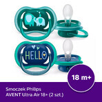 Avent Ultra Air, suzetă, silicon, simetrică, băiat, SCF349/18, de la 18 luni, 2 bucăți