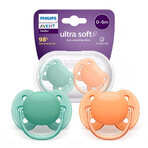 Avent Ultra Soft, suzetă, silicon, simetrică, neutră, SCF091/03, 0-6 luni, 2 bucăți