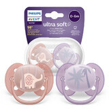 Avent Ultra Soft, suzetă, silicon, simetrică, neutră, SCF091/09, 0-6 luni, 2 bucăți