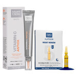 Set gratuit cu MartiDerm Shots Vitamin C Antiox, ser facial, 20 ml + Platinum Night Renew, stimulent de noapte, 2 ml x 5 fiole