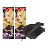 Wellaton, Intense kleurcrème, 9/0 badzo lichtblond, 2 x 110 ml + gratis haarkleuringsset