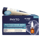 Set Phyto Phytocayne-Men, tratament împotriva căderii părului pentru bărbați, fiole progresive, 12 x 3,5 ml + șampon, 100 ml