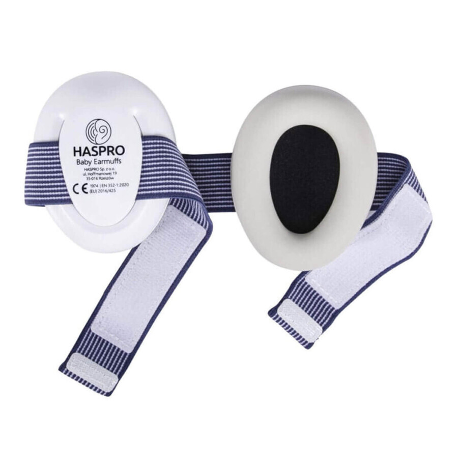 Haspro Baby Earmuffs, antifoane de protecție pentru bebeluși și copii, 0-3 ani, albastru, 1 buc