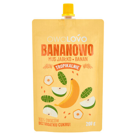 Owolovo Tropically Banana Mousse de mere și banane într-un tub, 200 g