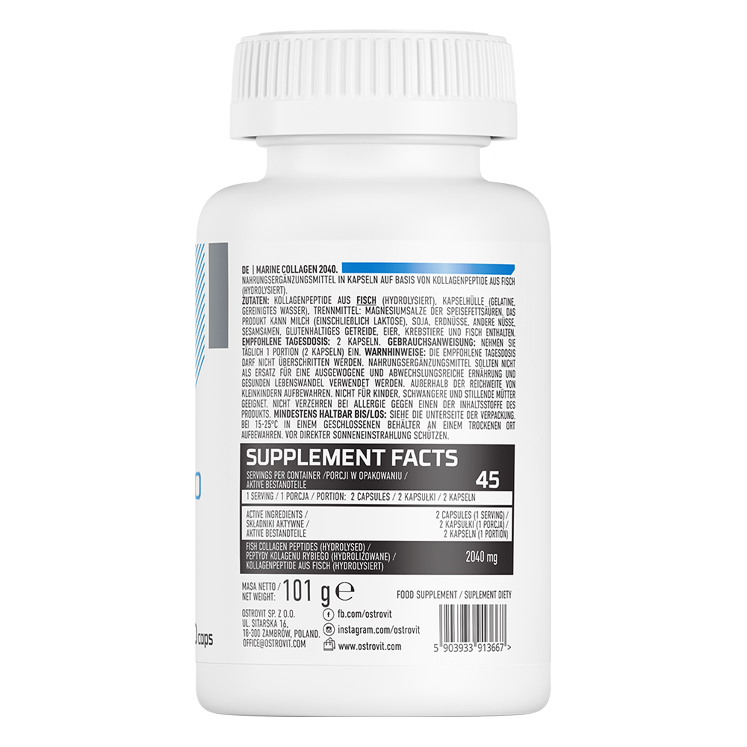 Colagen marin OstroVit 2040, 90 capsule