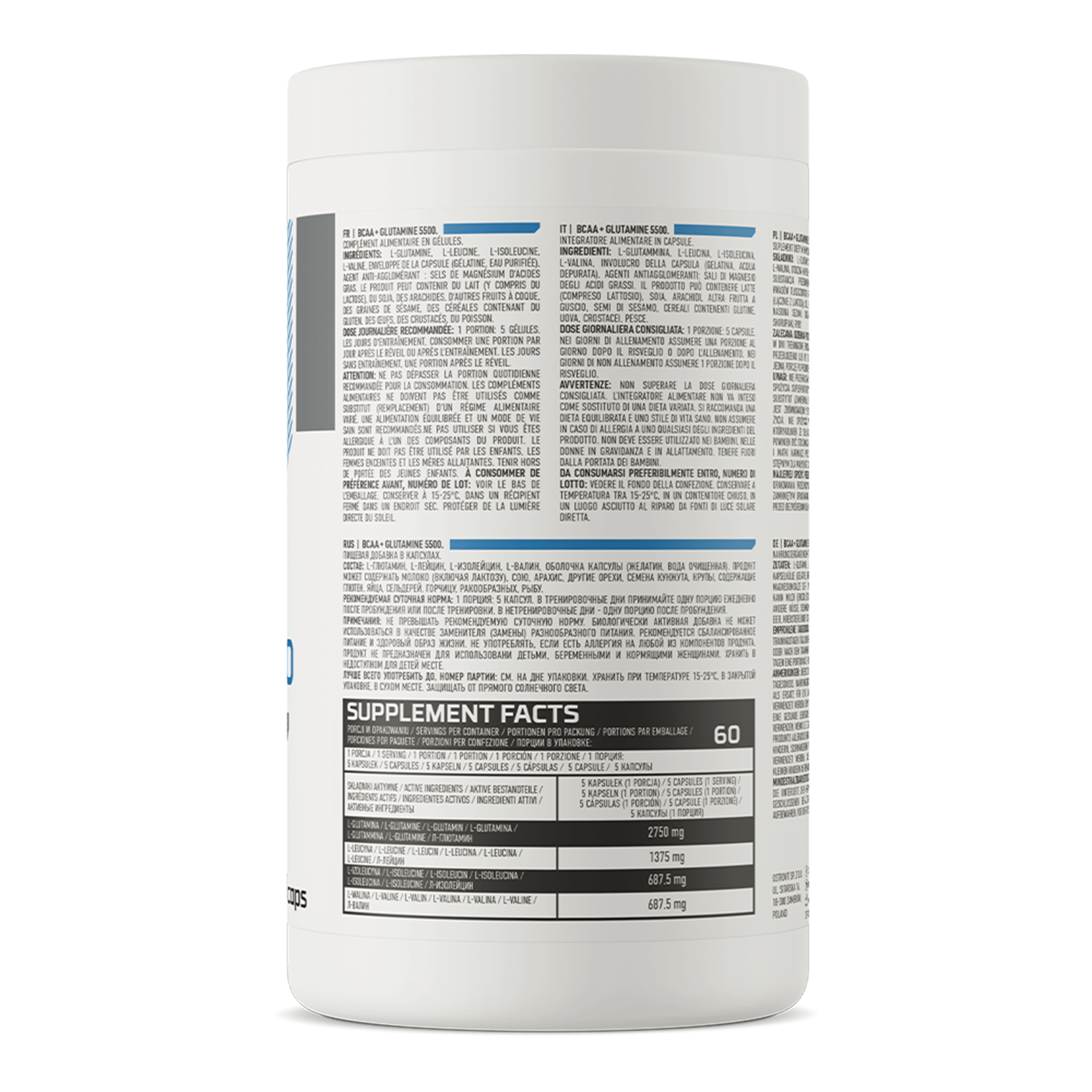 OstroVit BCAA + Glutamina 5500, 300 capsule