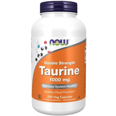 Now Foods Taurină, taurină 1000 mg, 250 capsule