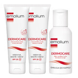 Emolium Dermocare set, crema contra el viento y las heladas, a partir del día 1, SPF 20, 2 x 75 ml + emulsión de baño, 50 ml de regalo