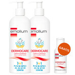 Emolium Dermocare 3-in-1 set, lotion de bain, gel lavant et shampooing, après 1 mois, 2 x 400 ml + émulsion de bain, 50 ml gratuit