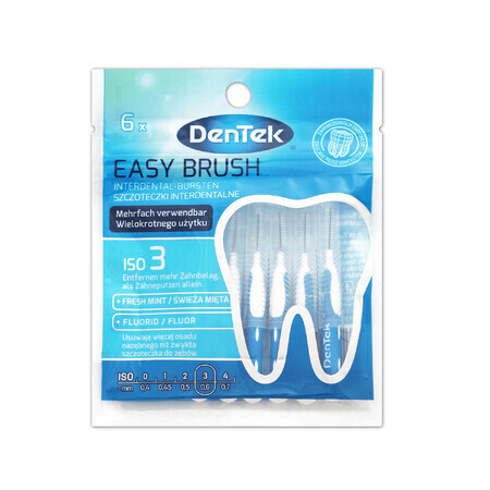 DenTek Easy Brush, periuțe interdentare, dimensiunea 3, 0,6 mm, 6 bucăți