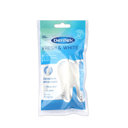 DenTek Fresh&amp;White, scobitori cu ață dentară, 36 bucăți