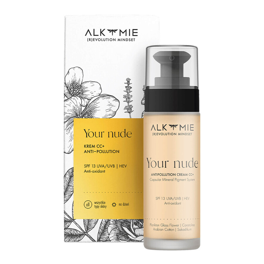 Alkmie Your Nude, cremă CC+, 03 închis, SPF 13, 30 ml