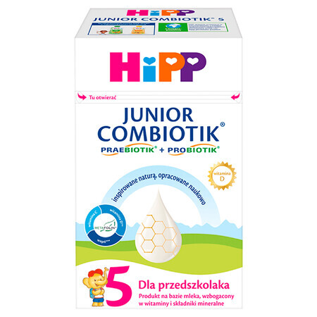 Hipp 5 Junior Combiotik, produs pe bază de lapte pentru preșcolari, 550 g