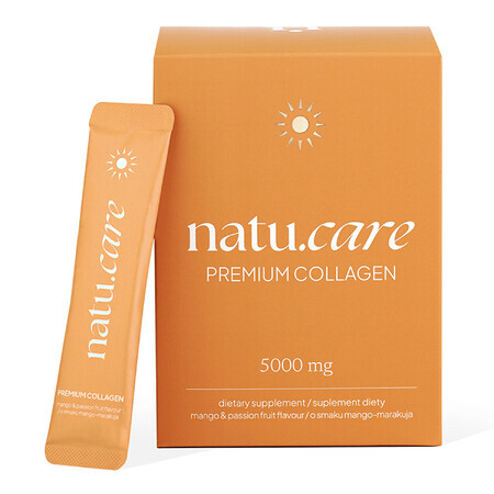 Natu.Care Premium Colagen 5000 mg, aromă mango-maracuja, 30 pliculețe