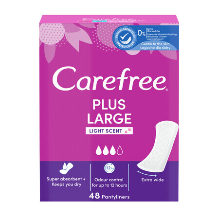 Absorbante sanitare Carefree, plus mari, parfum deschis, 48 buc