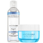 Set Dermedic Hydrain 3 Hialuro, crema-gel viso ultra idratante, 50 ml + Hydrain 3 Hialuro, fluido micellare H2O, 100 ml