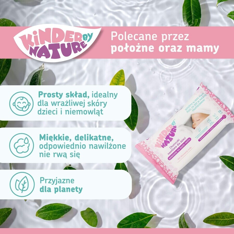 Kinder by Nature, șervețele umede pentru bebeluși și copii, 6 x 56 bucăți