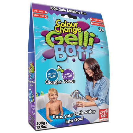 Zimpli Kids Gelli Baff, polvo de baño mágico, azul, a partir de 3 años, 300 g