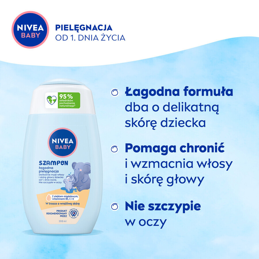 Nivea Baby, gel de curățare 2 în 1 pentru corp și păr, din prima zi, 500 ml