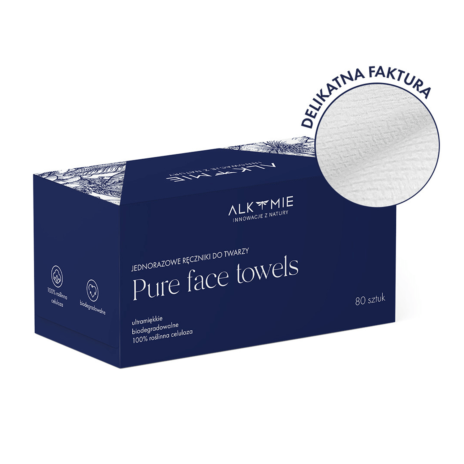 Alkmie Pure Face Towels, prosoape de față de unică folosință, 80 bucăți