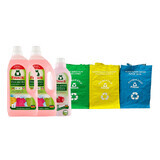 Frosch Pomegranate Fruit set, gel de spălare a țesăturilor, 2 x 1,5 l + balsam de rufe concentrat, 750 ml + saci de separare a deșeurilor gratuit