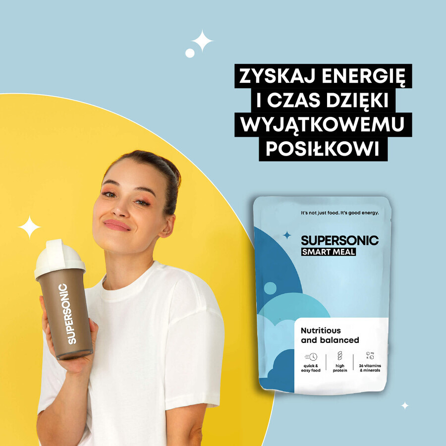 Supersonic Wholesome Smart Meal, aromă de înghețată de vanilie cu căpșuni sălbatice, 100 g