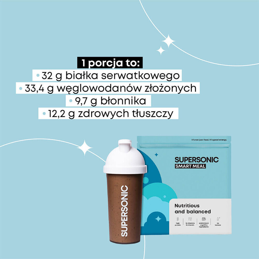 Supersonic Wholesome Smart Meal, glace à la vanille avec fraises des bois, 1,3 kg