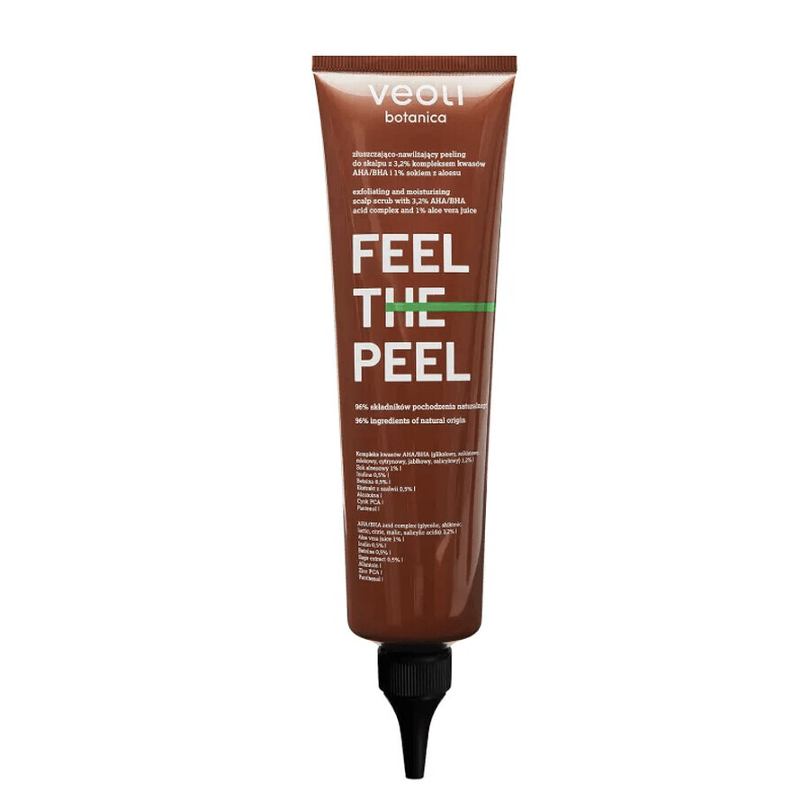 Veoli Botanica Feel The Peel, gommage exfoliant et hydratant pour le cuir chevelu, 150 ml