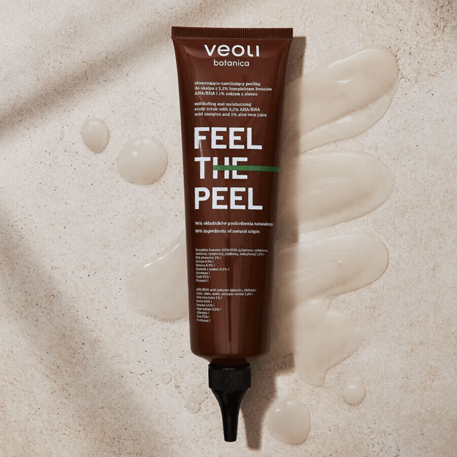 Veoli Botanica Feel The Peel, gommage exfoliant et hydratant pour le cuir chevelu, 150 ml