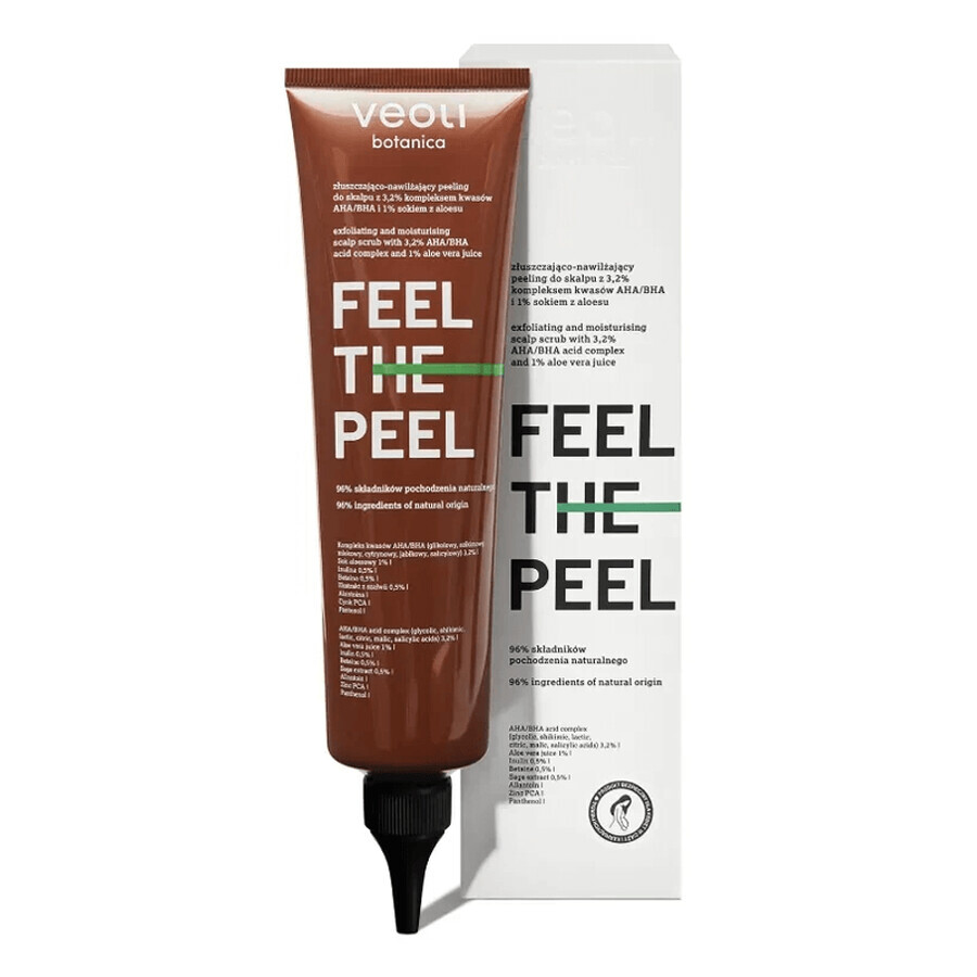 Veoli Botanica Feel The Peel, gommage exfoliant et hydratant pour le cuir chevelu, 150 ml