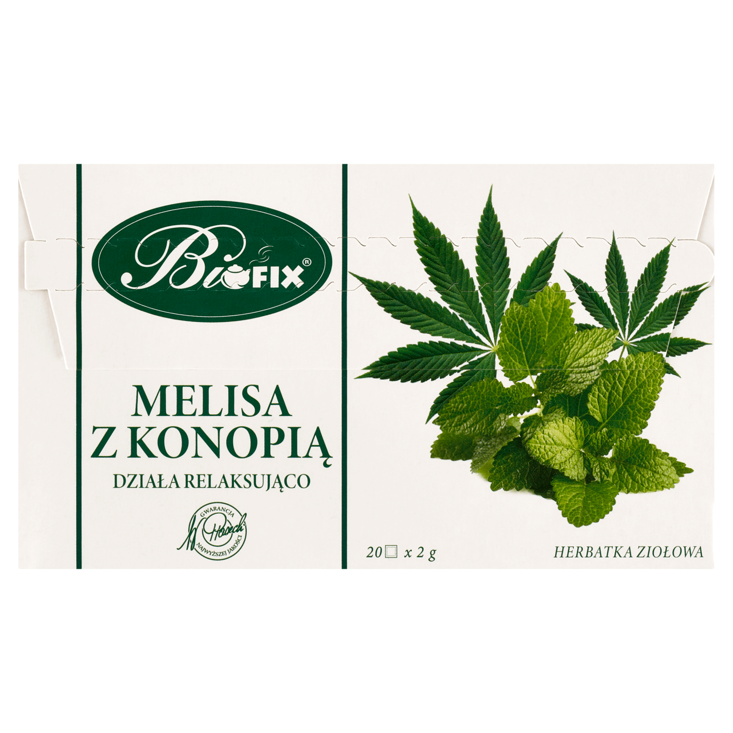 Bi Fix Melissa cu cânepă, ceai de plante, 2 g x 20 pliculețe