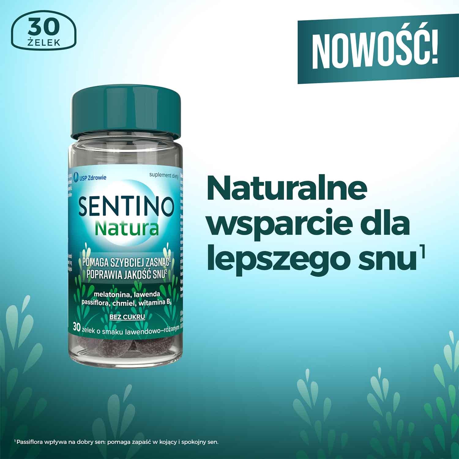 Sentino Natura, jeleuri, aromă de lavandă și trandafir, 30 bucăți