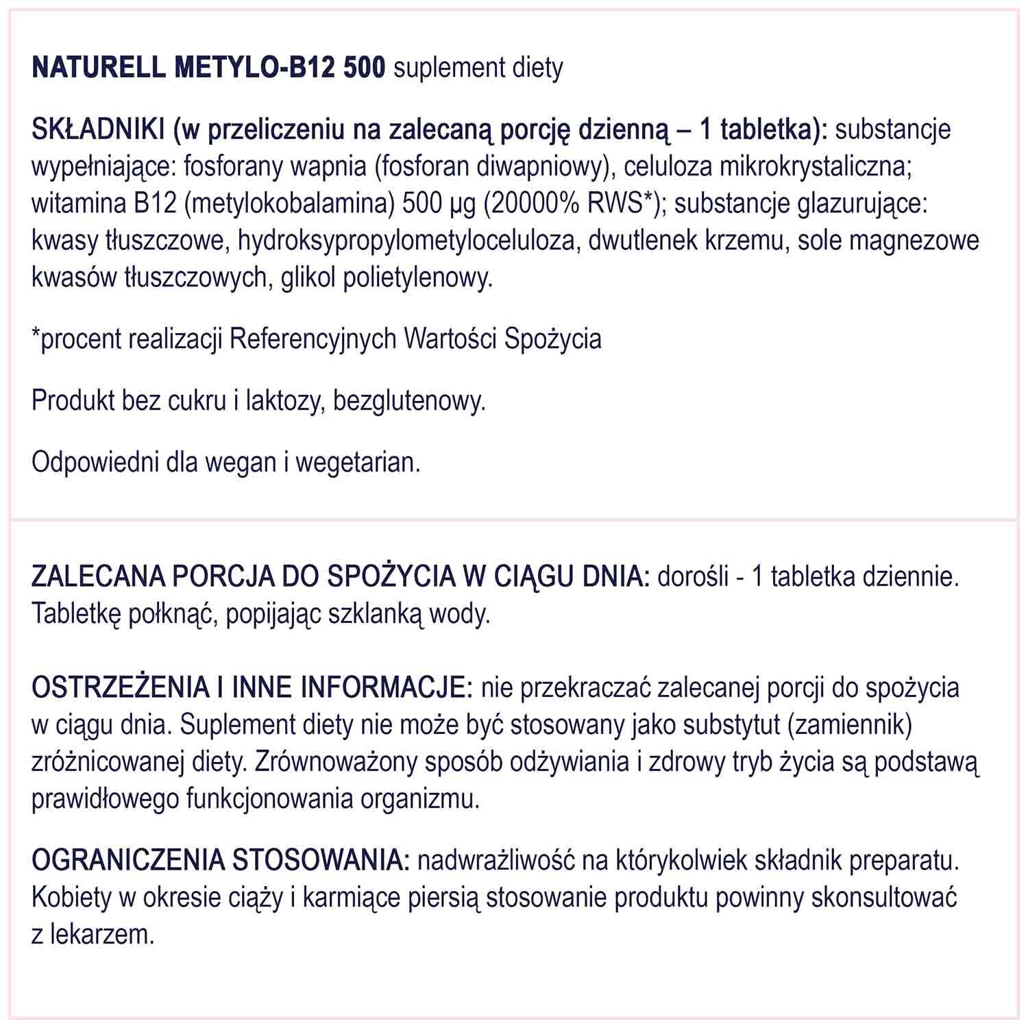 Naturell Methyl-B12 500, 120 comprimate