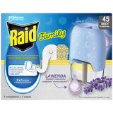 Raid Family, electro-fumigator cu lichid insecticid împotriva țânțarilor, peste 1 an, lavanda, 27 ml