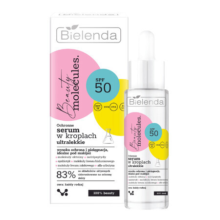 Bielenda Beauty Molecules, ser protector ultralight în picături, SPF 50, 30 ml