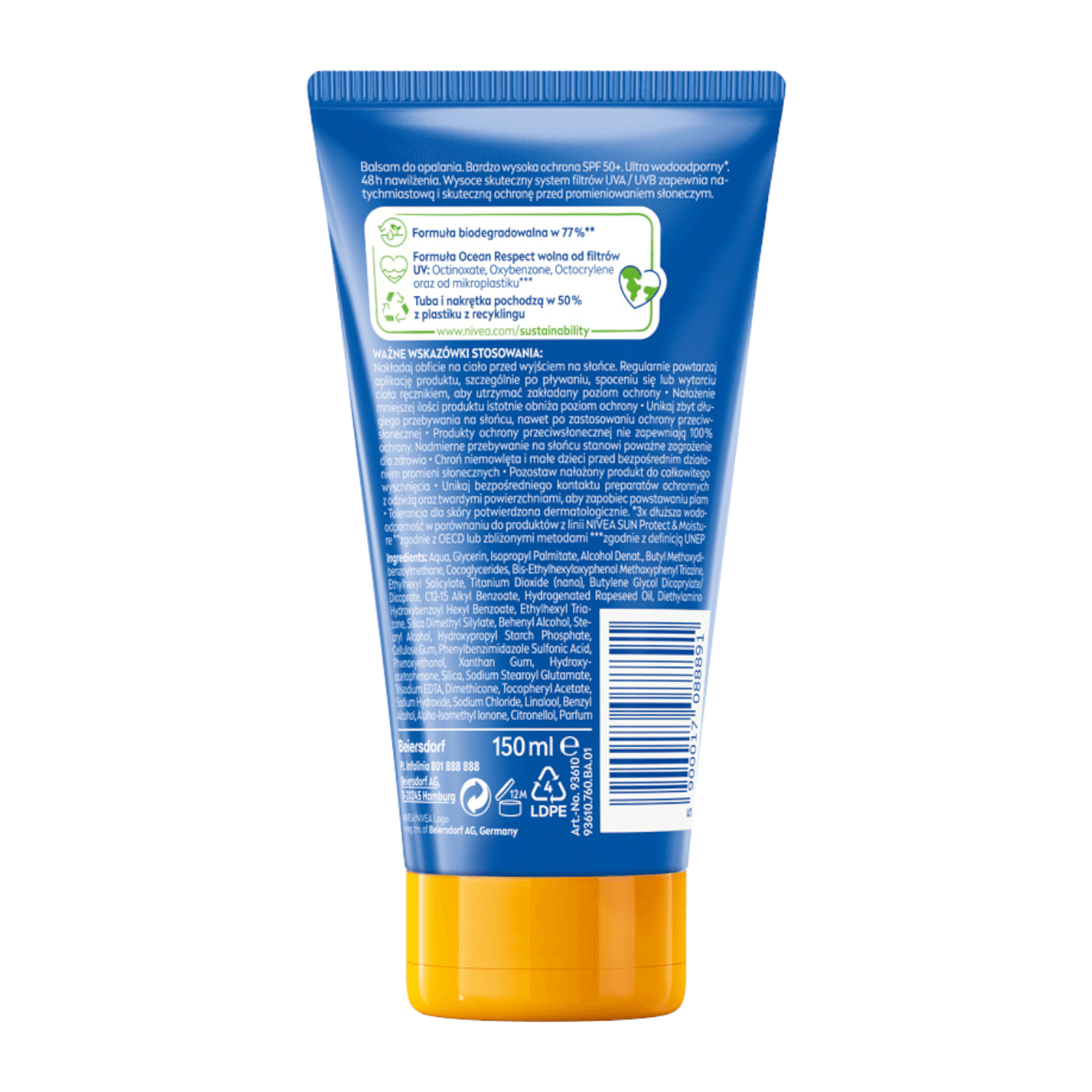 Nivea Sun Protect &amp; Moisture, Loțiune solară ultrahidratantă, SPF 50+, 150 ml