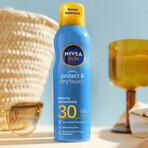 Nivea Sun Protect &amp; Dry Touch, Loțiune spray cu protecție solară, SPF 30, 200 ml