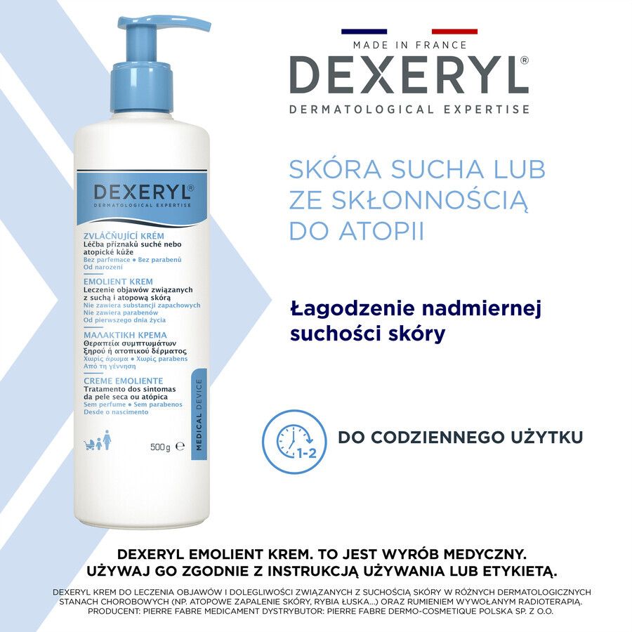 Dexeryl, cremă emolientă pentru pielea uscată, 500 g