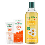 Set Equilibra Vitaminica, cremă de față protectoare, 75 ml + Camomila, șampon iluminator cu mușețel, 300 ml