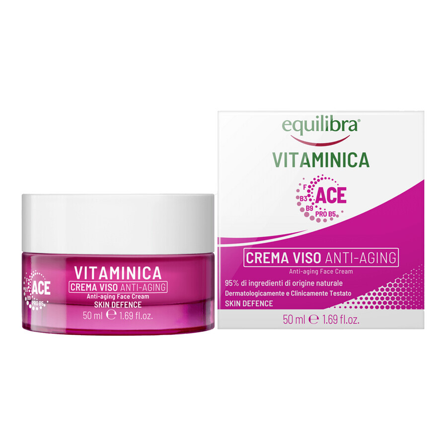 Kit Equilibra Vitaminica, cremă de față anti-îmbătrânire, 75 ml + Camomila, șampon iluminator cu mușețel, 300 ml