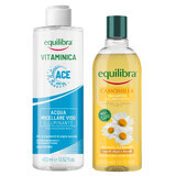 Set Equilibra Vitaminica, apă micelară iluminatoare, 400 ml + Camomila, șampon iluminator cu mușețel, 300 ml