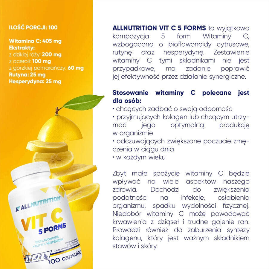 Allnutrition Vit C 5 Forms kit, 2 x 100 capsule